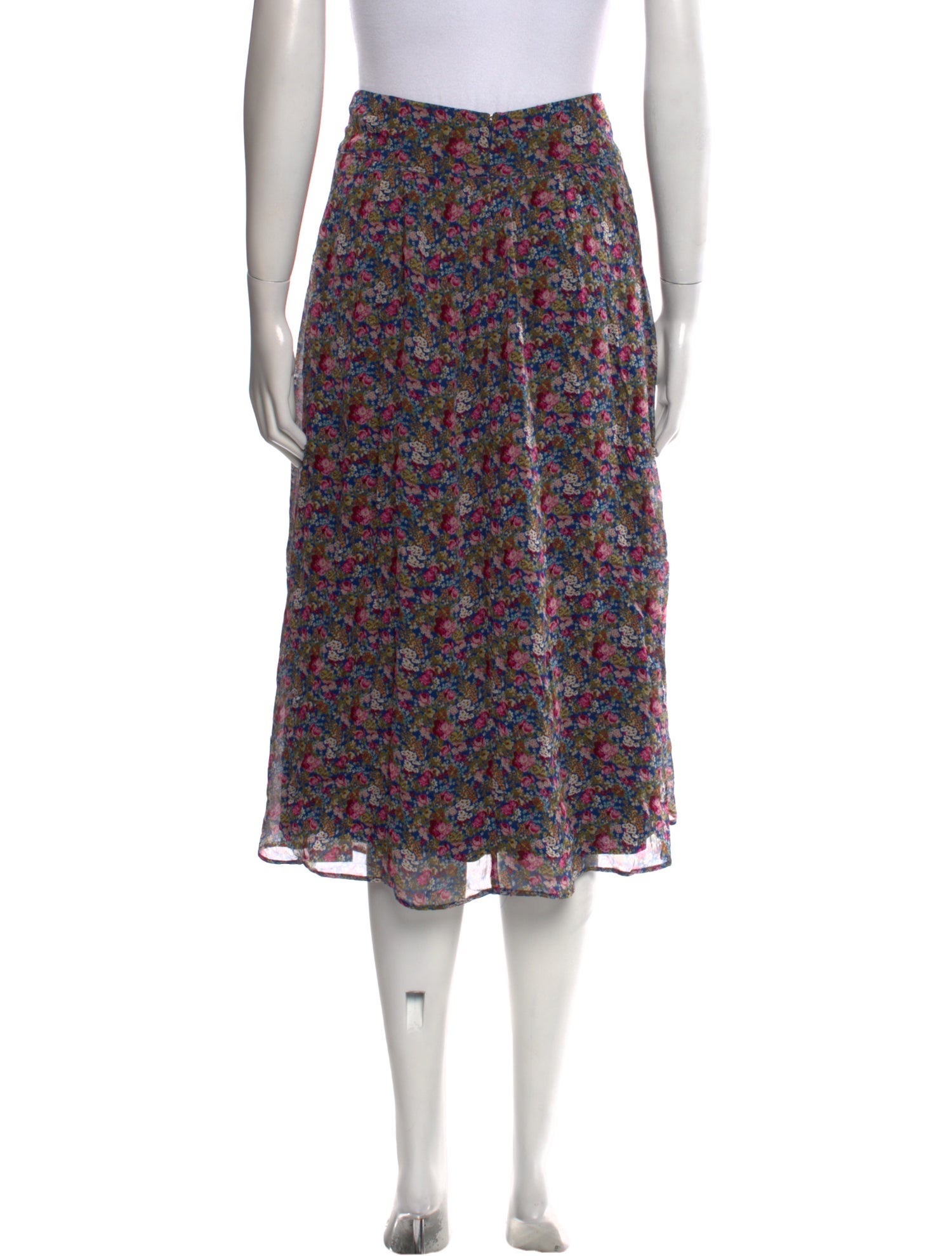 Sézane Floral Print Knee-Length Skirt